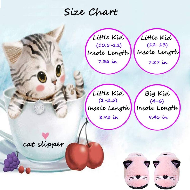 Anddyam Kids Family Cute Cat Household Anti-Slip Indoor Home Slippers for Girls and Boys (Black, 4) - Image 5
